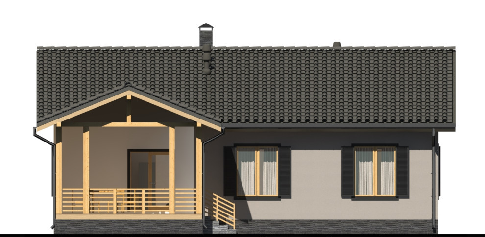 Одноэтажный каркасный дом