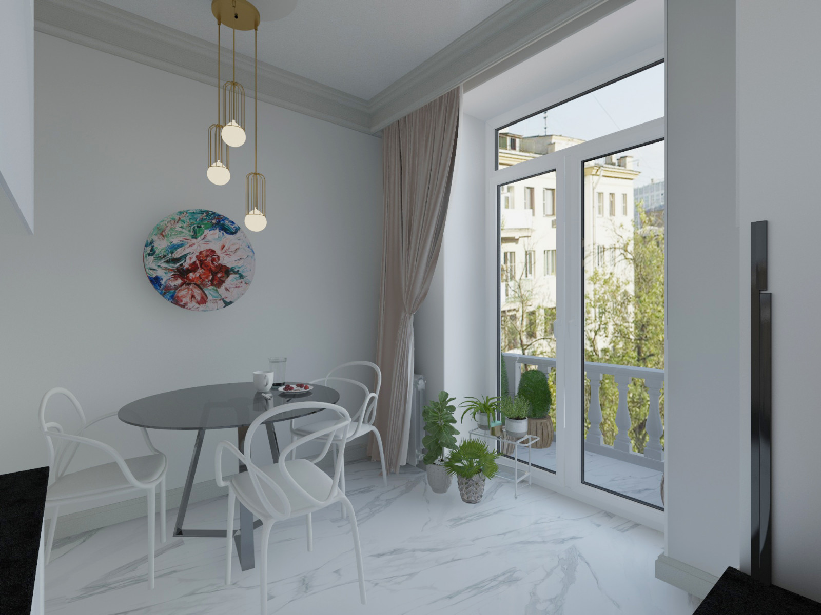 светлая обеденная зона