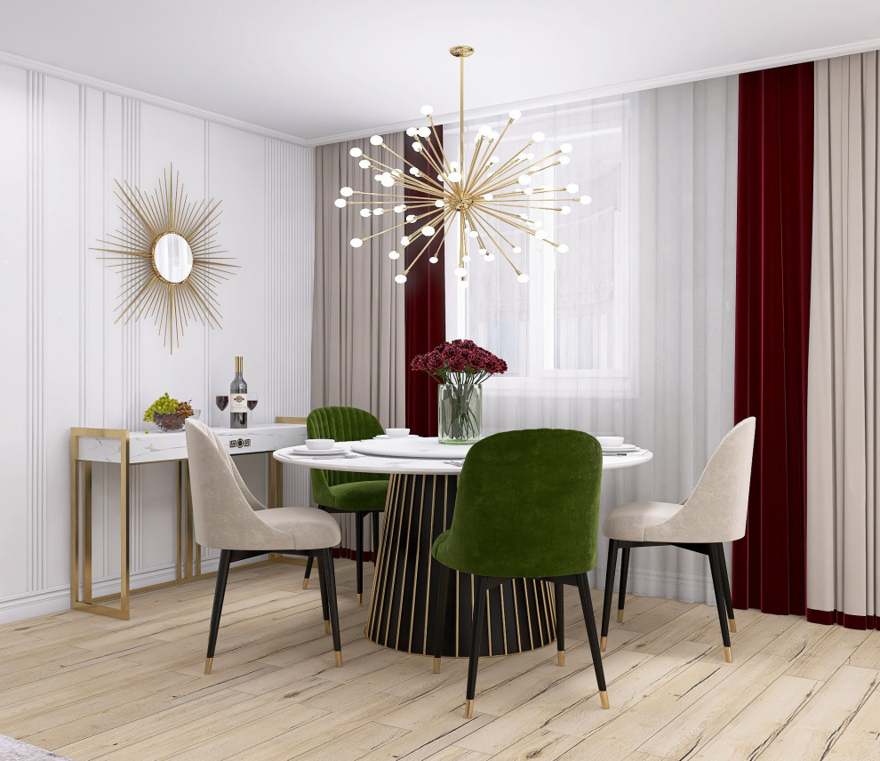 Квартира с золотыми и винными акцентами и элементами ар-деко