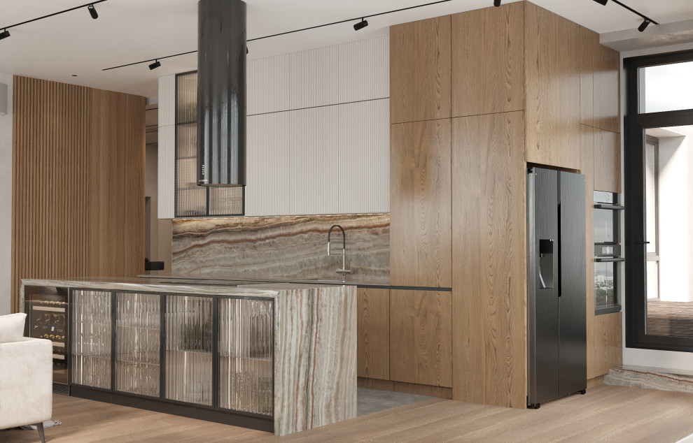 Интерьер видовой квартиры с террасой