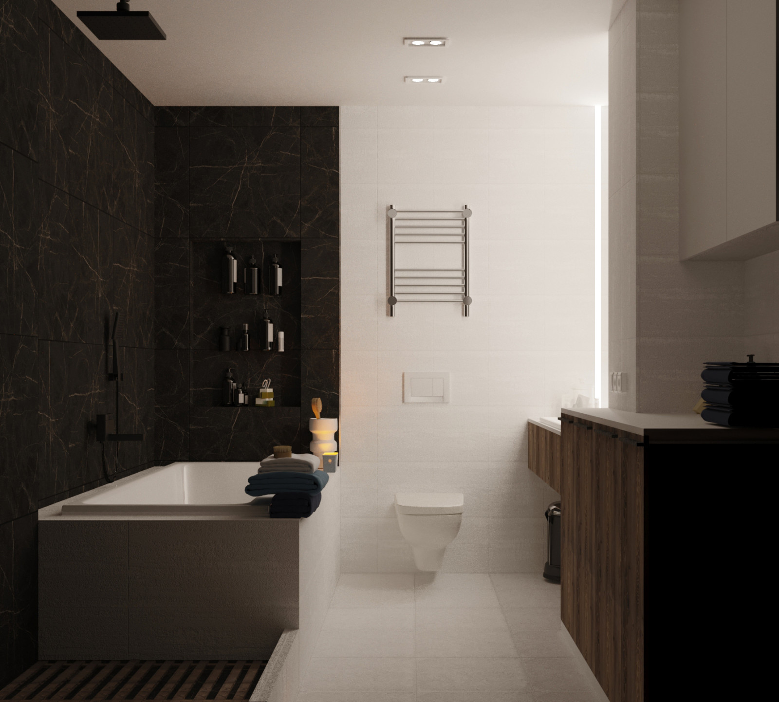 Проект с черными ванными комнатами