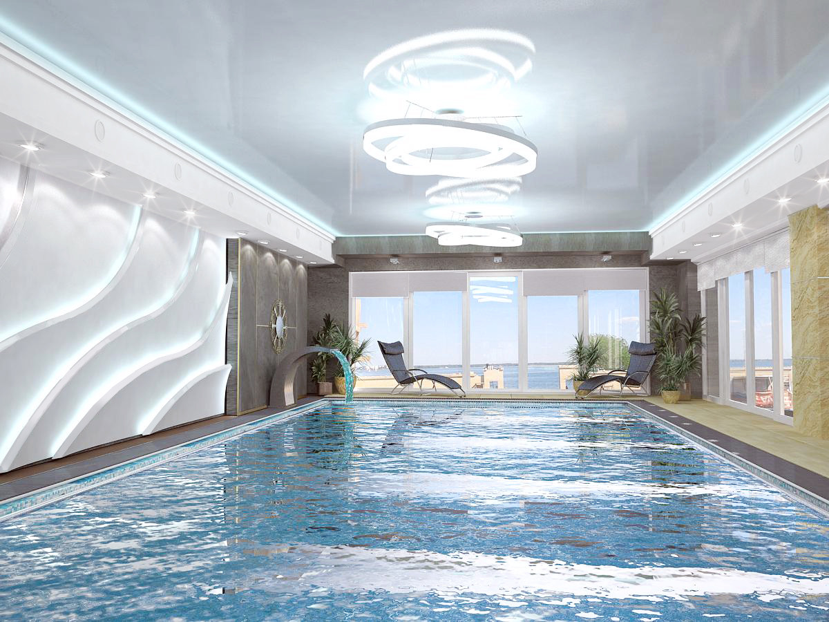 Интерьеры бассейнов в жилых домах