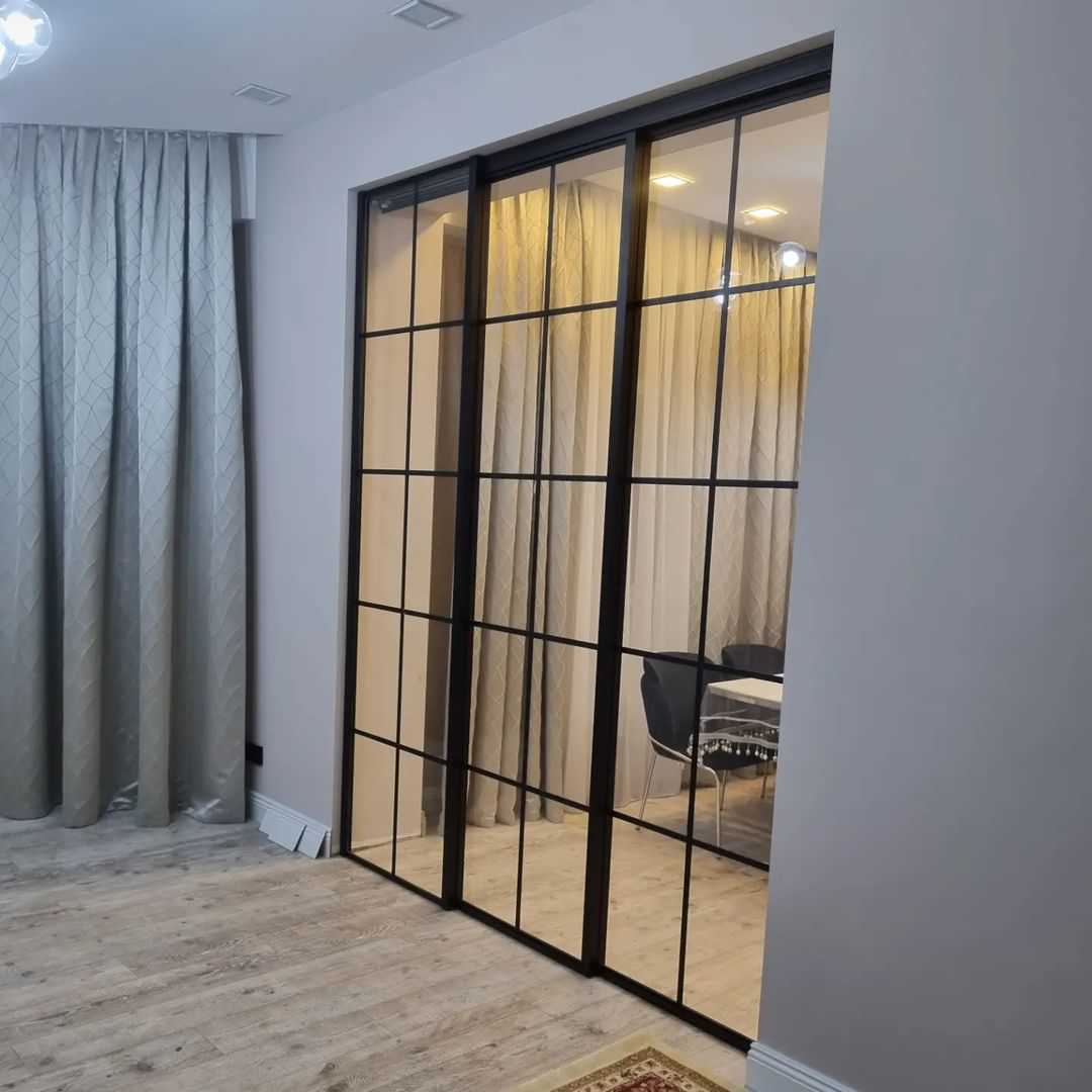 Обложка проекта: лёгкая раздвижная перегородка в стиле лофт