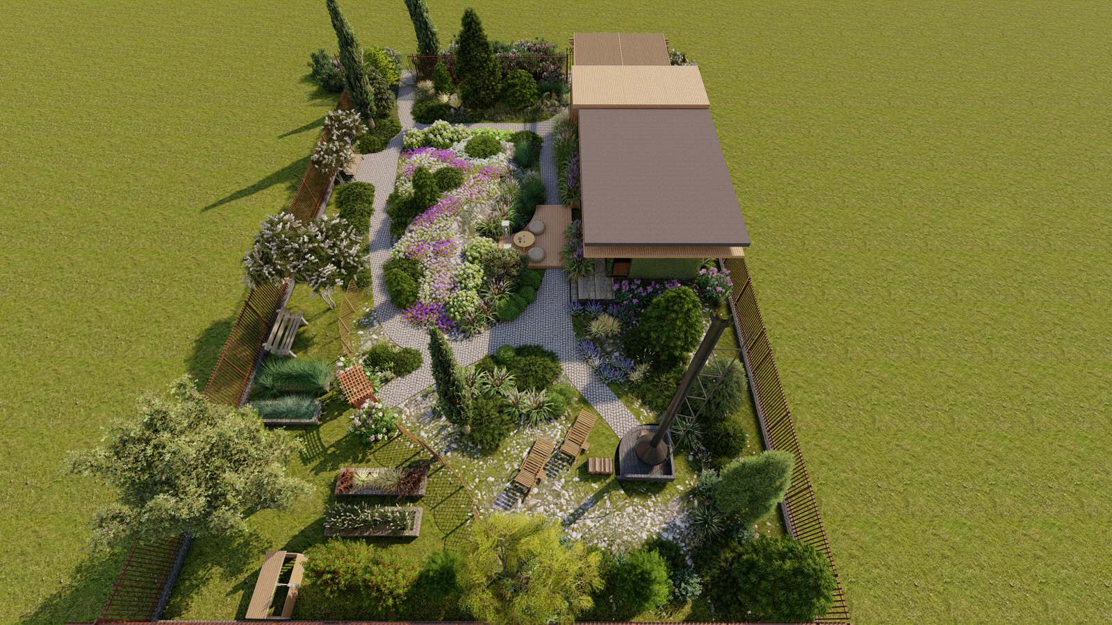 Каменистые устройства на участке 7 соток. "День/Ночь"