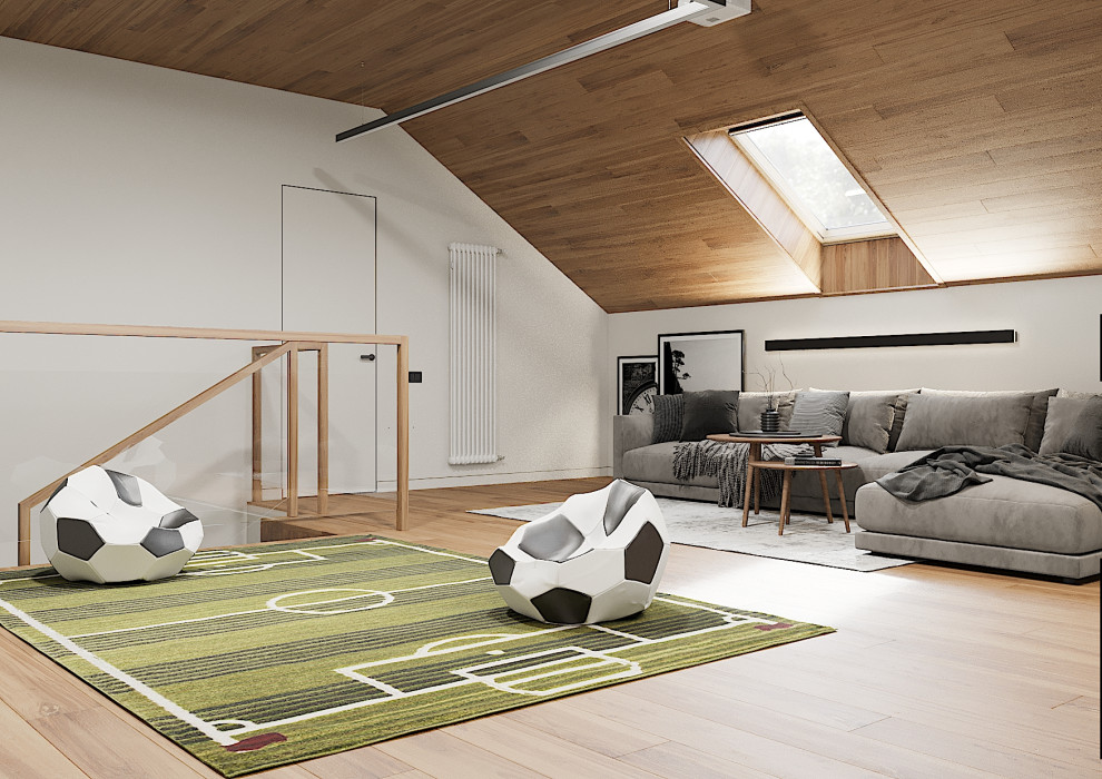 Дом с мансардой в современном стиле