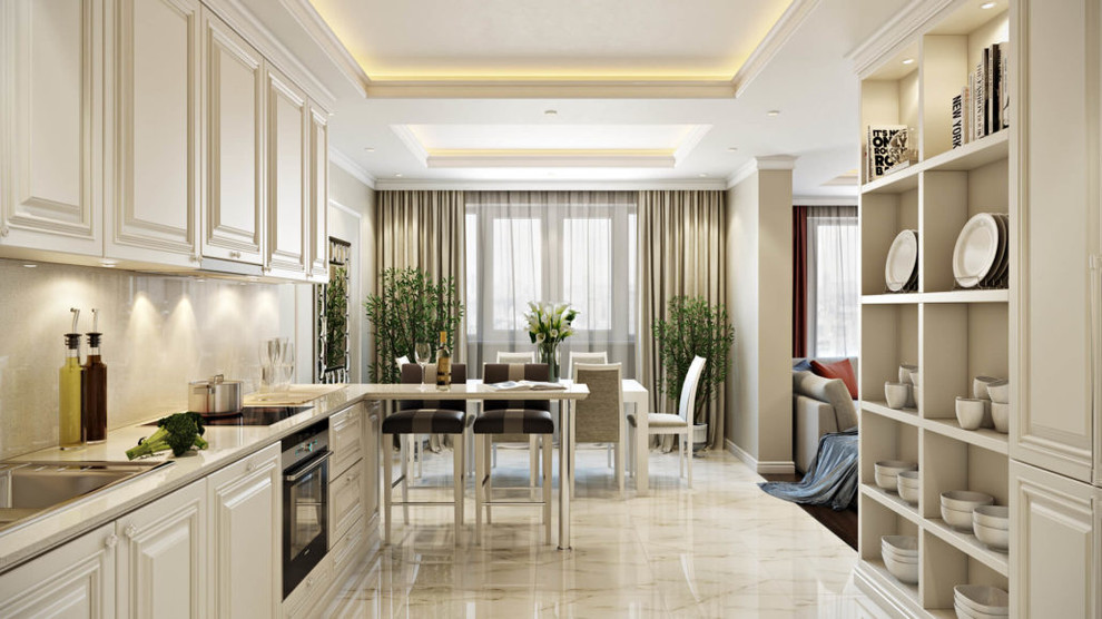 Дизайн просторной квартиры в светлых тонах