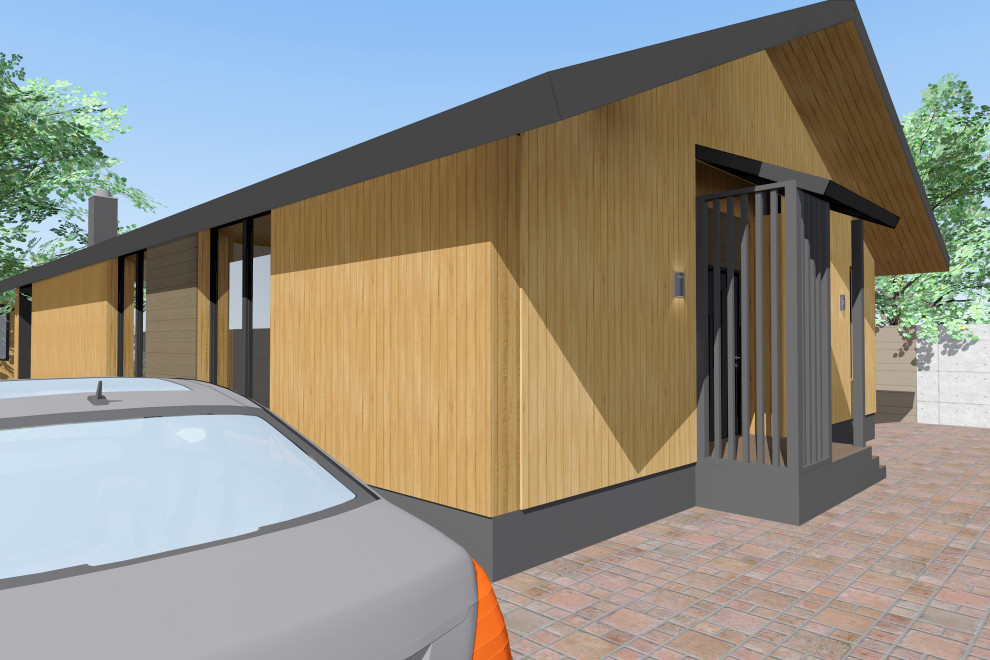 Обложка проекта: Проект одноэтажного дома с панорамным остеклением