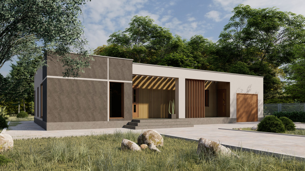 Проект дома №147 с плоской кровлей площадью 220 м2