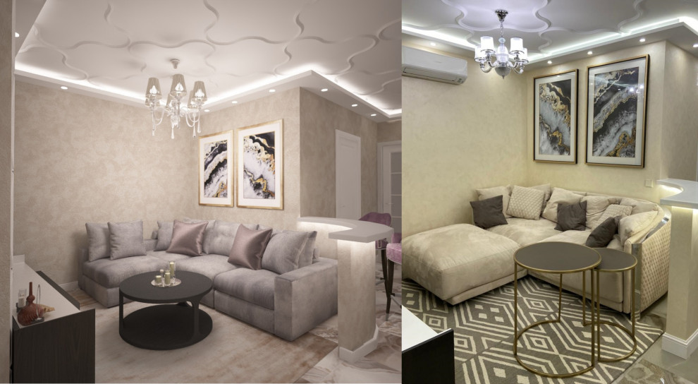 Обложка проекта: Гостинная - кухня