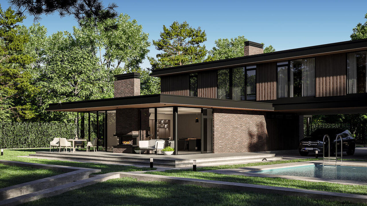 Проект с плоской кровлей 322 м2