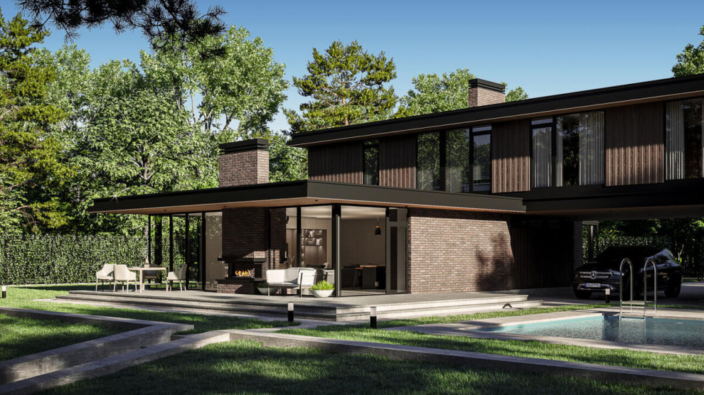 Проект с плоской кровлей 322 м2