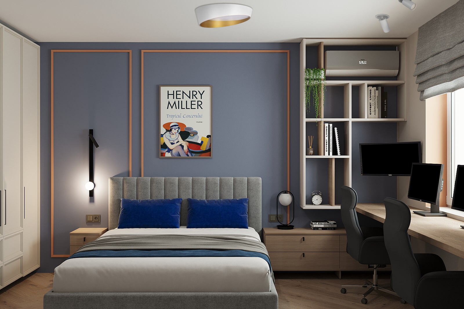 спальня+кабинет в малогабаритной квартире