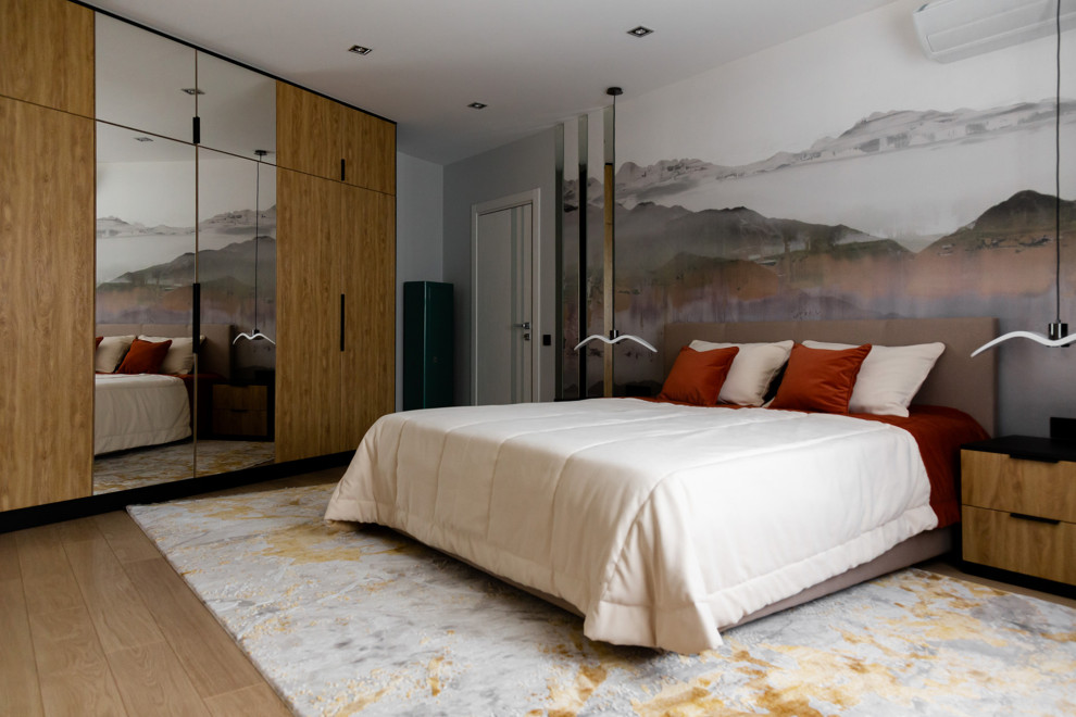 Современный интерьер с казахскими национальными элементами.