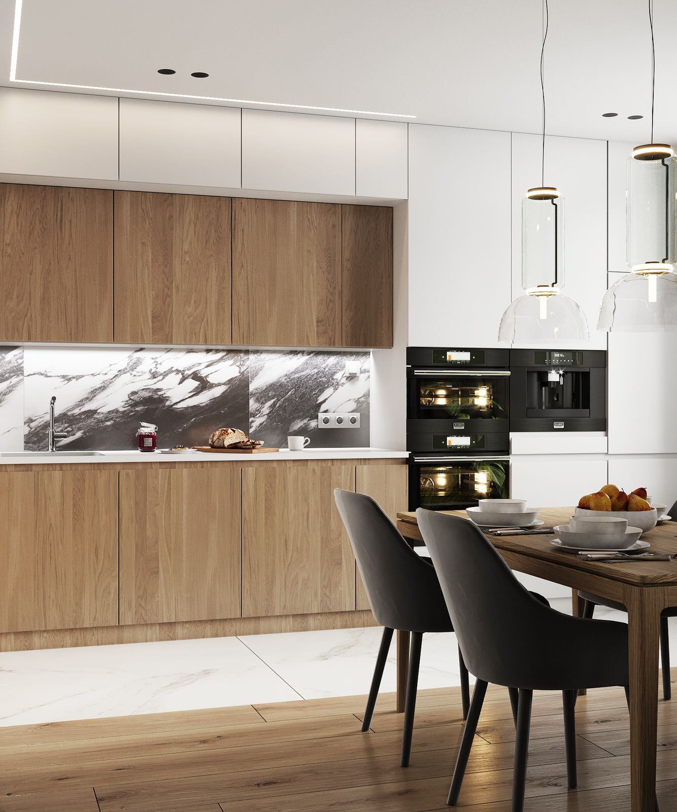 Обложка проекта: Светлая квартира с древесными мотивами