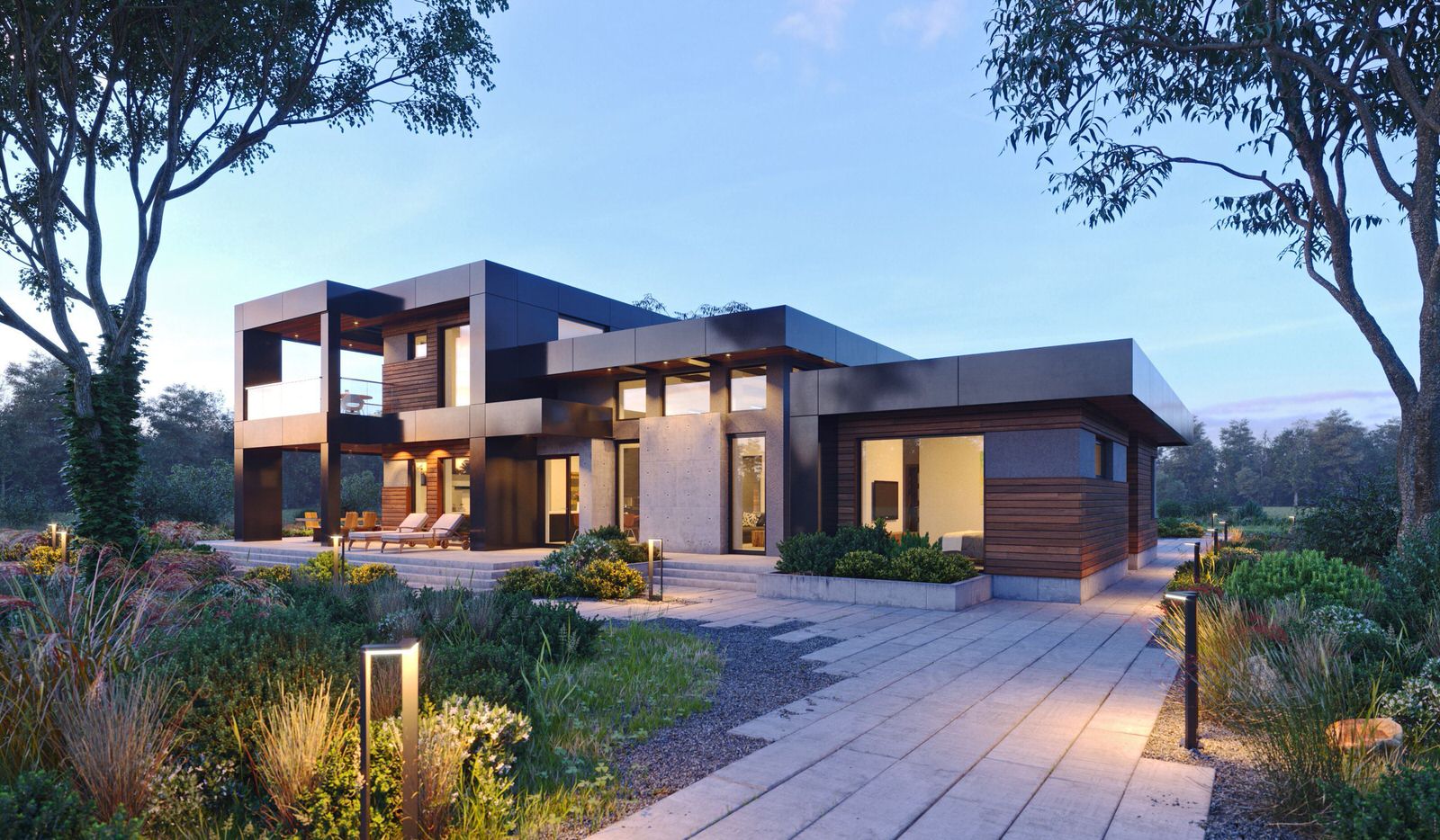 Проект с плоской кровлей 522 м2