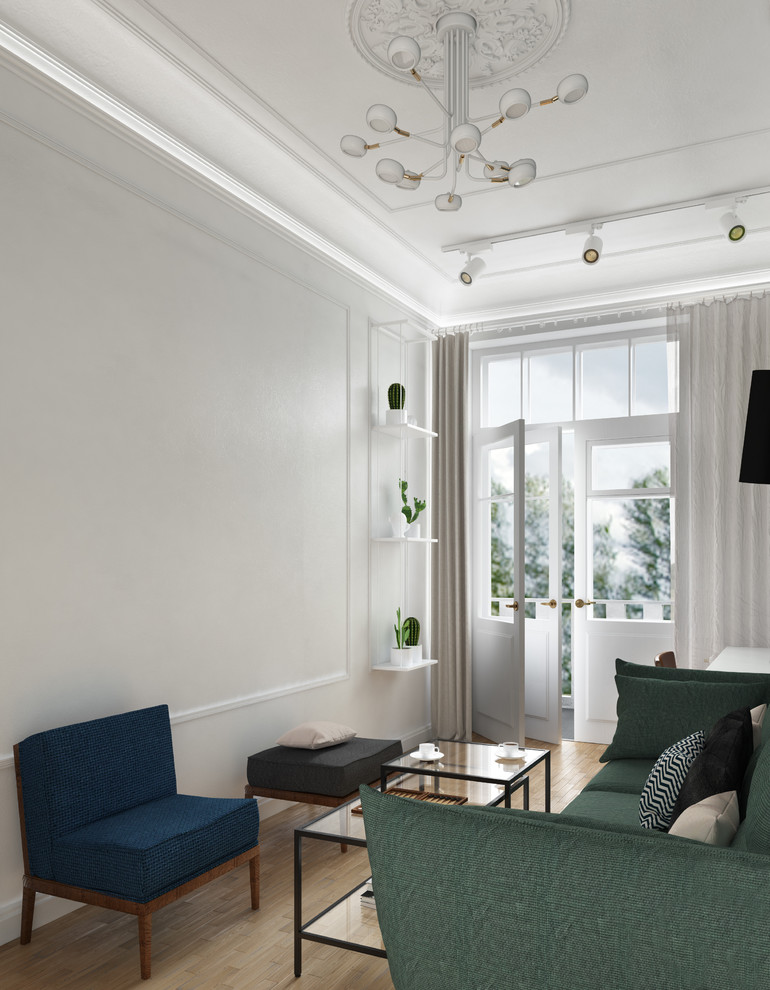 Белая квартира в сталинке с элементами лофта