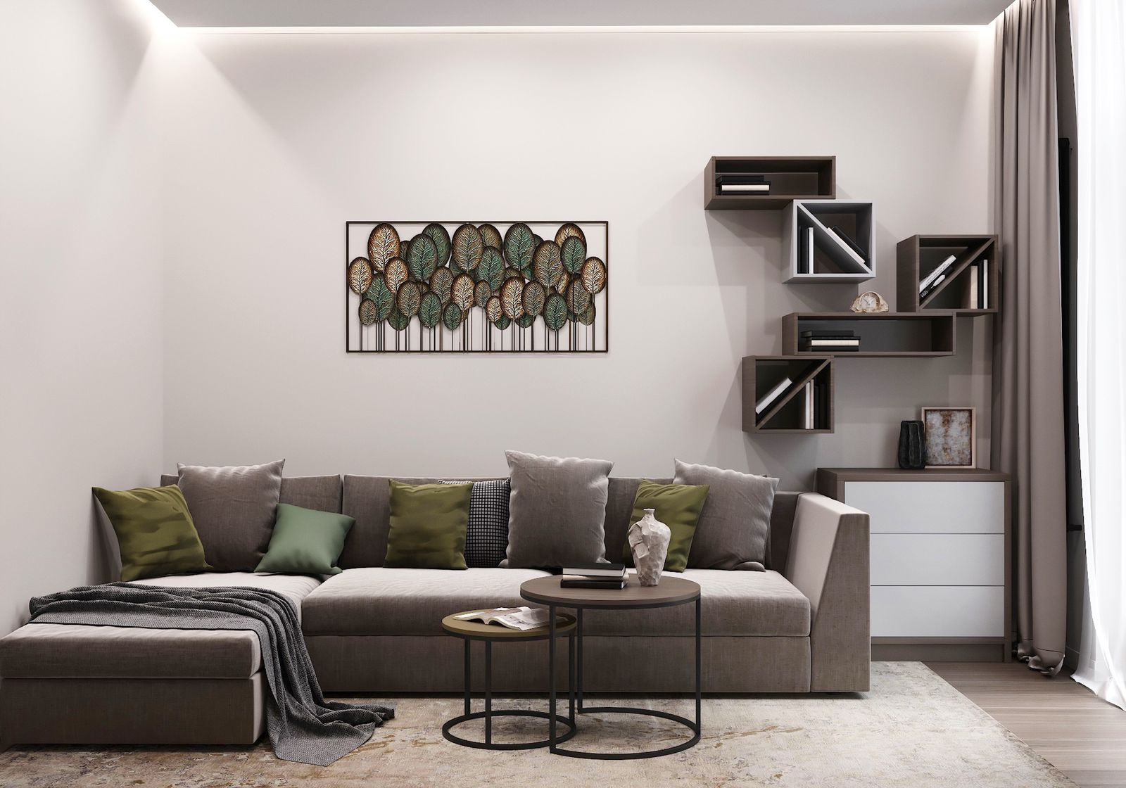 "Магия серого". Квартира 58 кв.м в ЖК "VITALITY", Москва