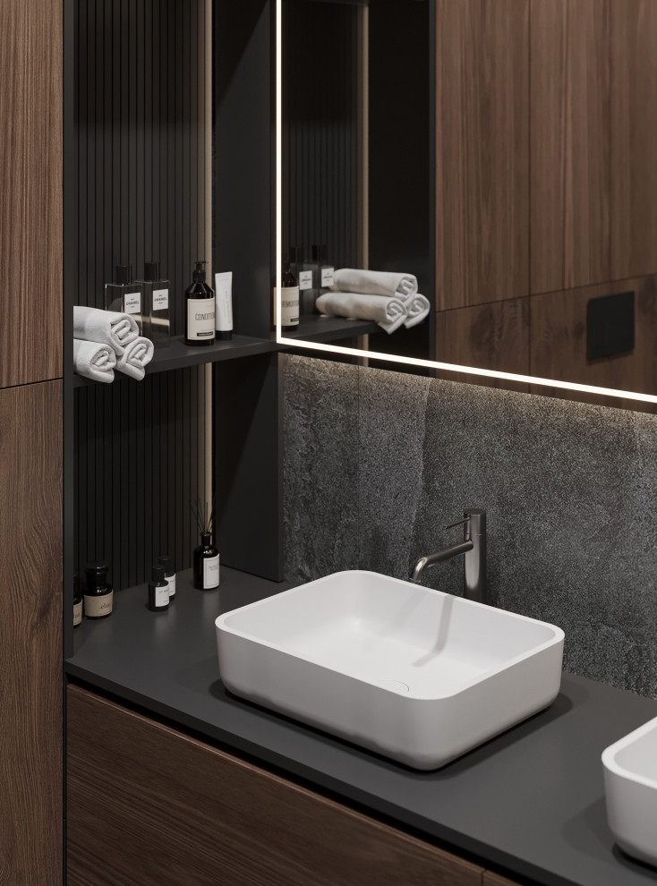 Темный минимализм в коттедже