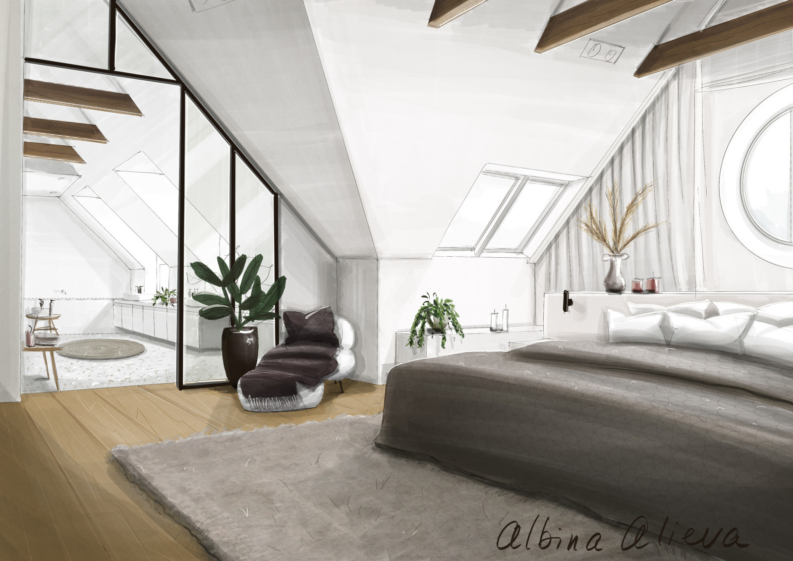Interior Concepts – Procreate Sketches by Albina Alieva