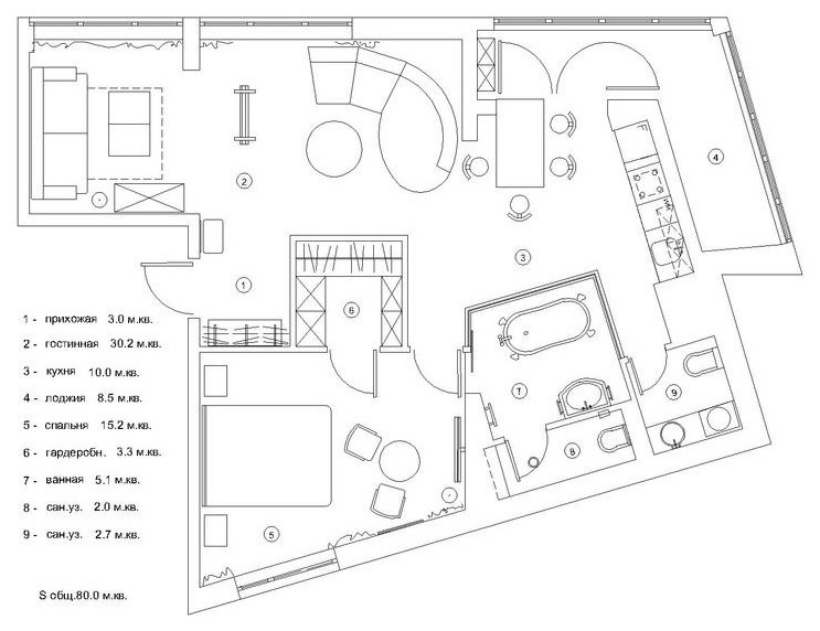 Проект недели: ванная-«аквариум» 5 м кв. для двоих