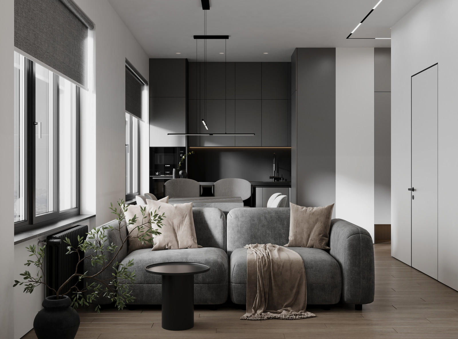 Дизайн интерьера квартиры 58 кв.м. в ЖК Level Амурская