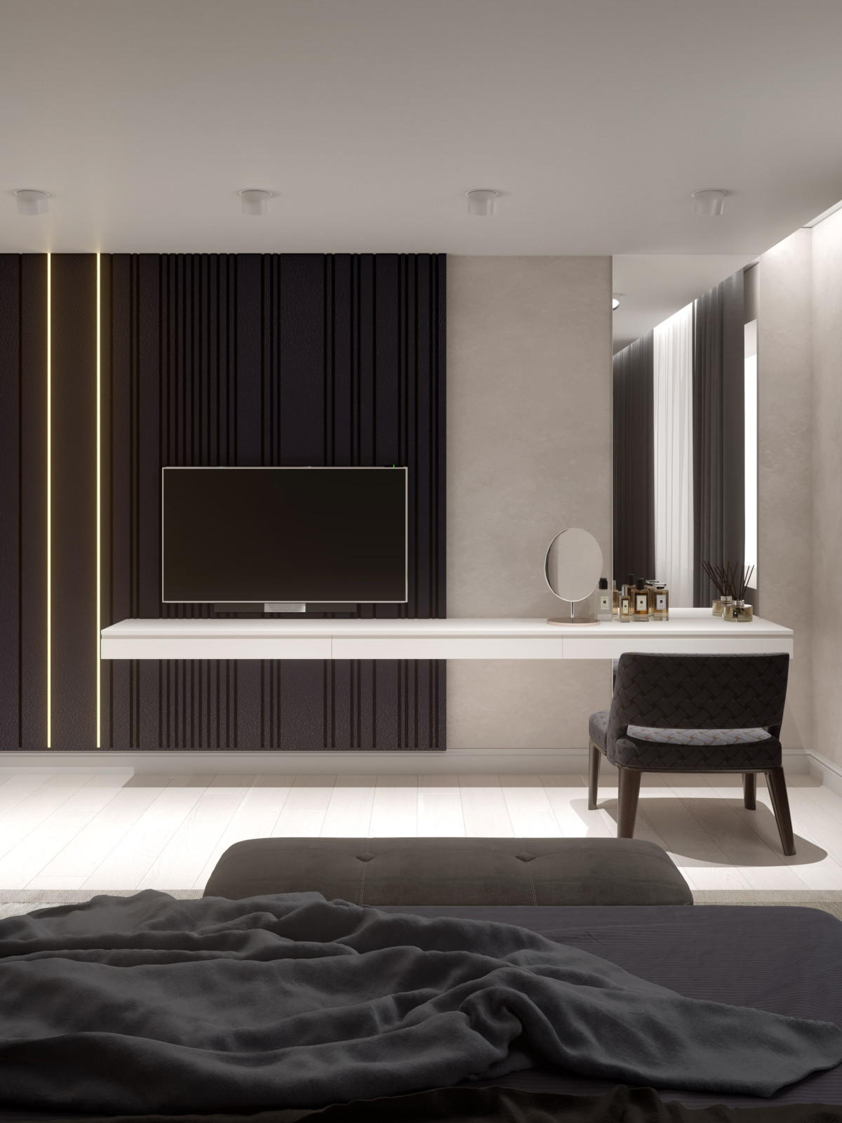 Проект квартиры 180 кв м «Монохром»