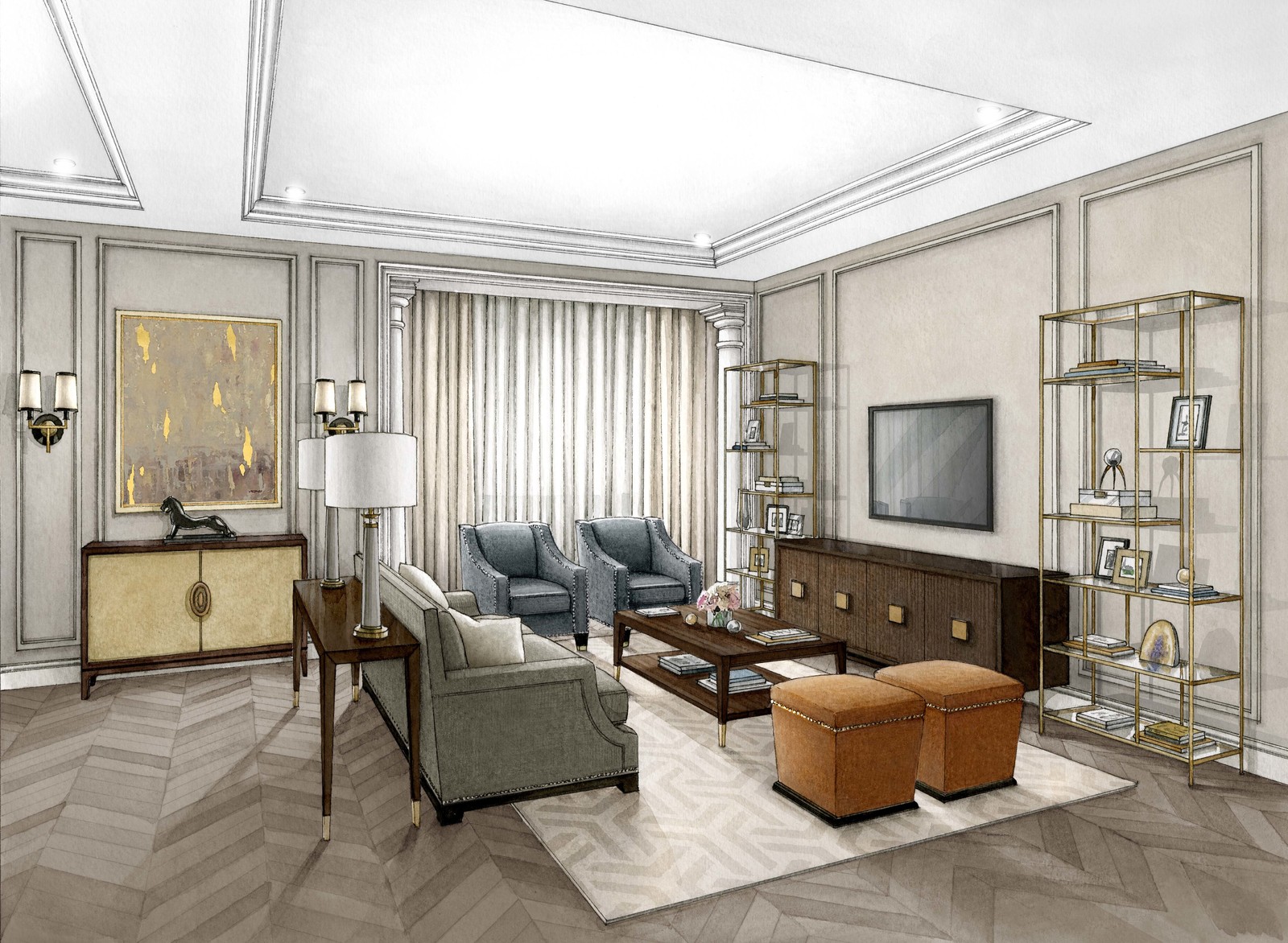 Обложка проекта: Эскизы интерьера для проекта Полины Пидцан "ROOMLOOK"