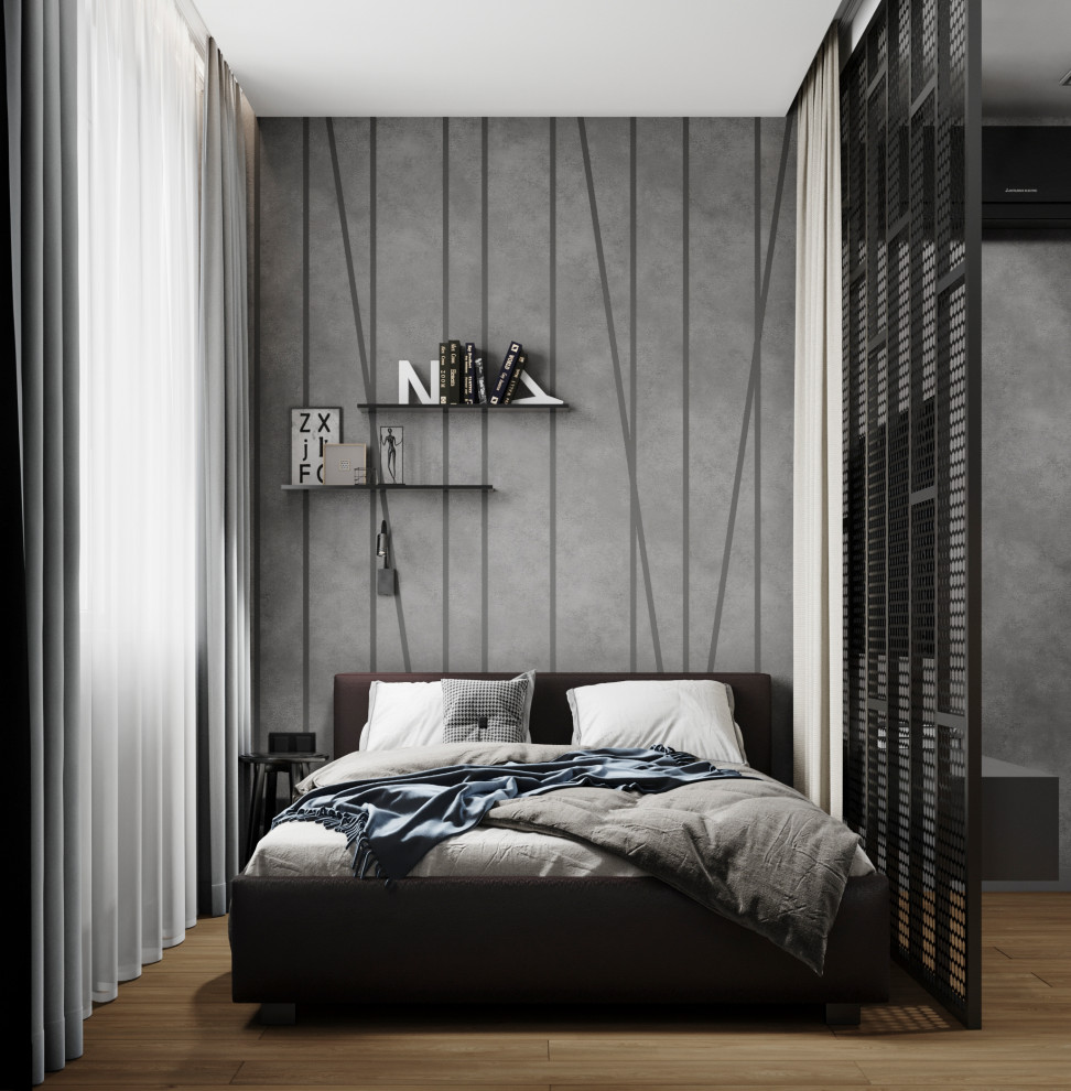 Студия в тёмных тонах для молодого человека