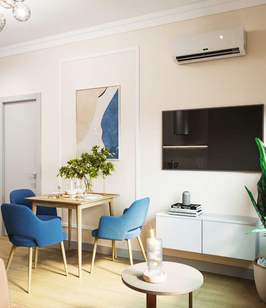 Визуализация кухни-гостиной в ЖК Береговой