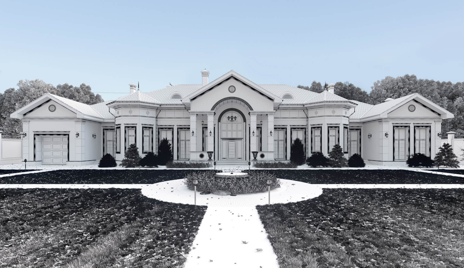 Архитектурный проект одноэтажного жилого дома площадью 400 кв.м.