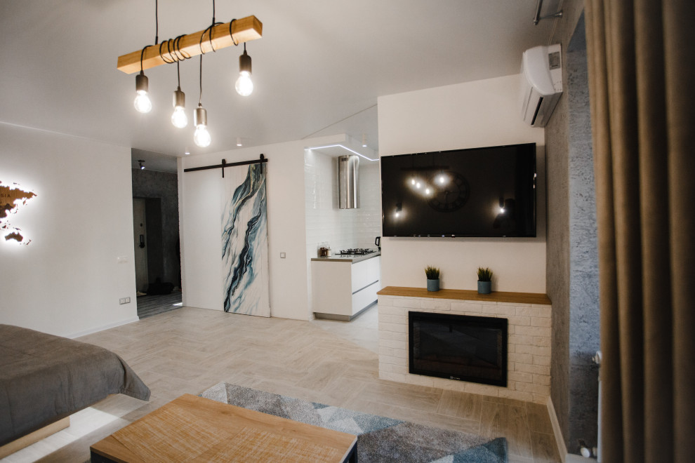 лофт гостиная-спальня