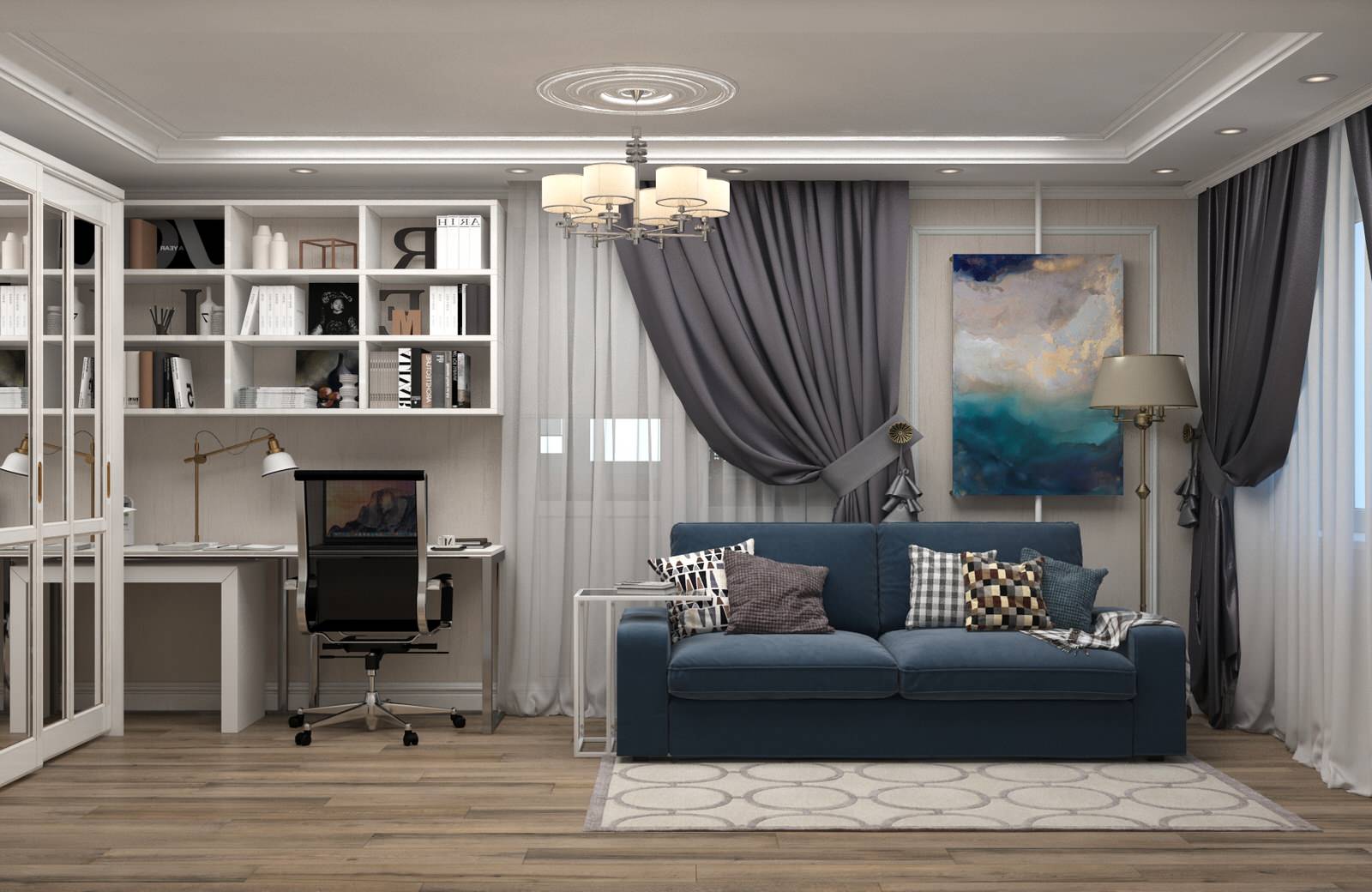 Дизайн проект гостиной в г. Жуковский