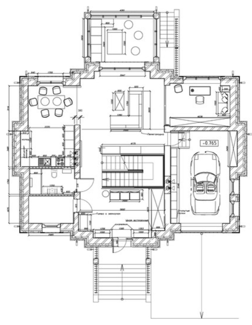 Дизайн кухни гостиной в загородном доме