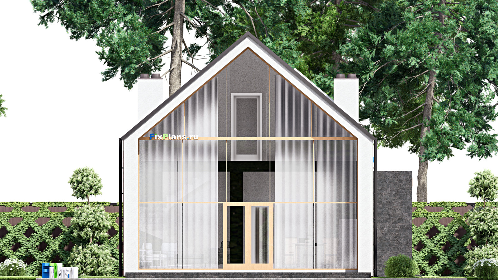 Проект дома с мансардой 17х9 м S166м2 F-16064