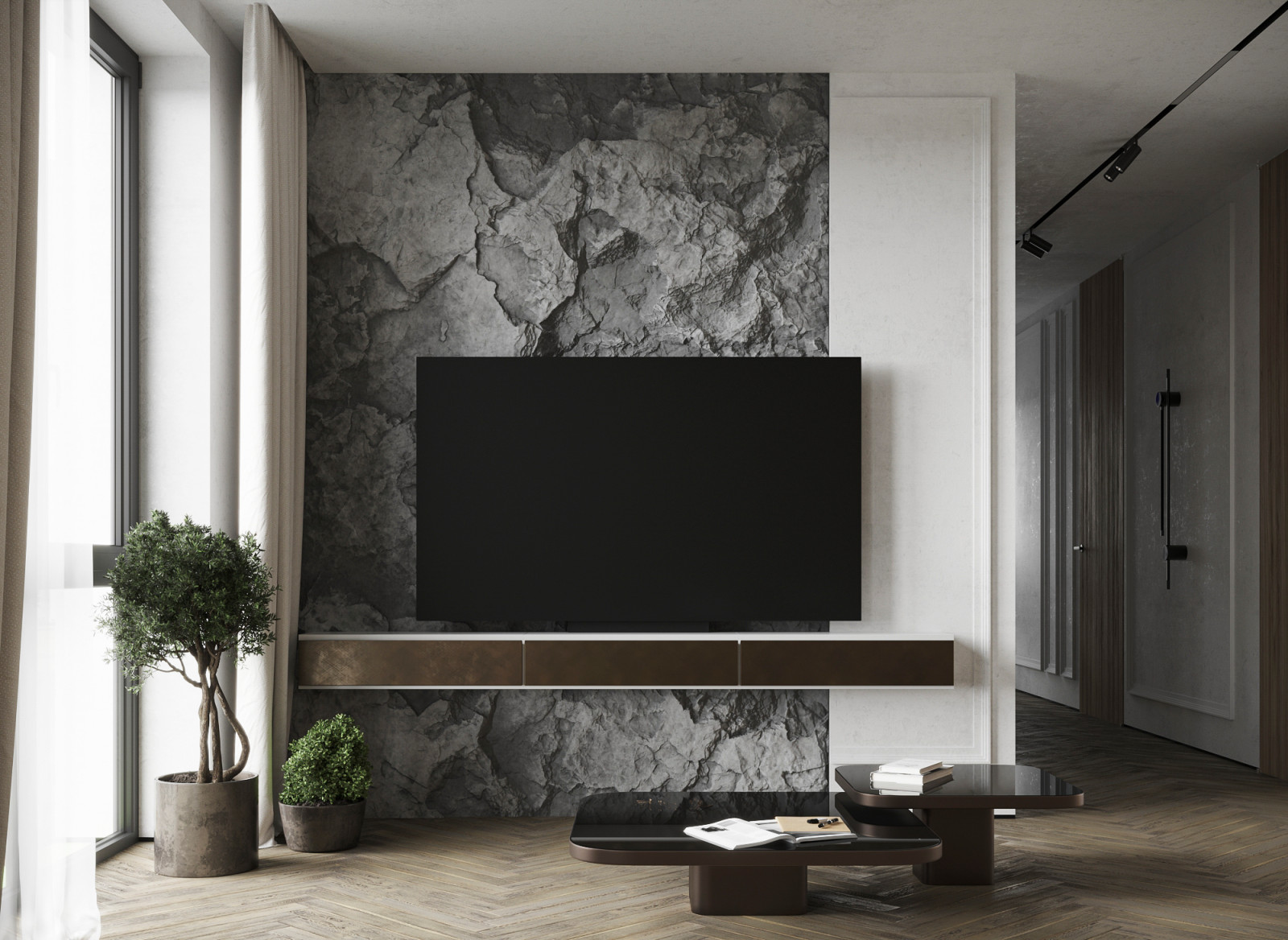 Общественное пространство квартиры 91 кв.м.