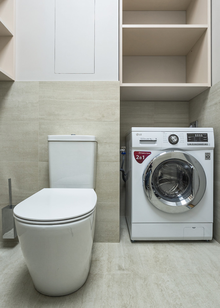 Современный проект с 2 спальнями в серых тонах.