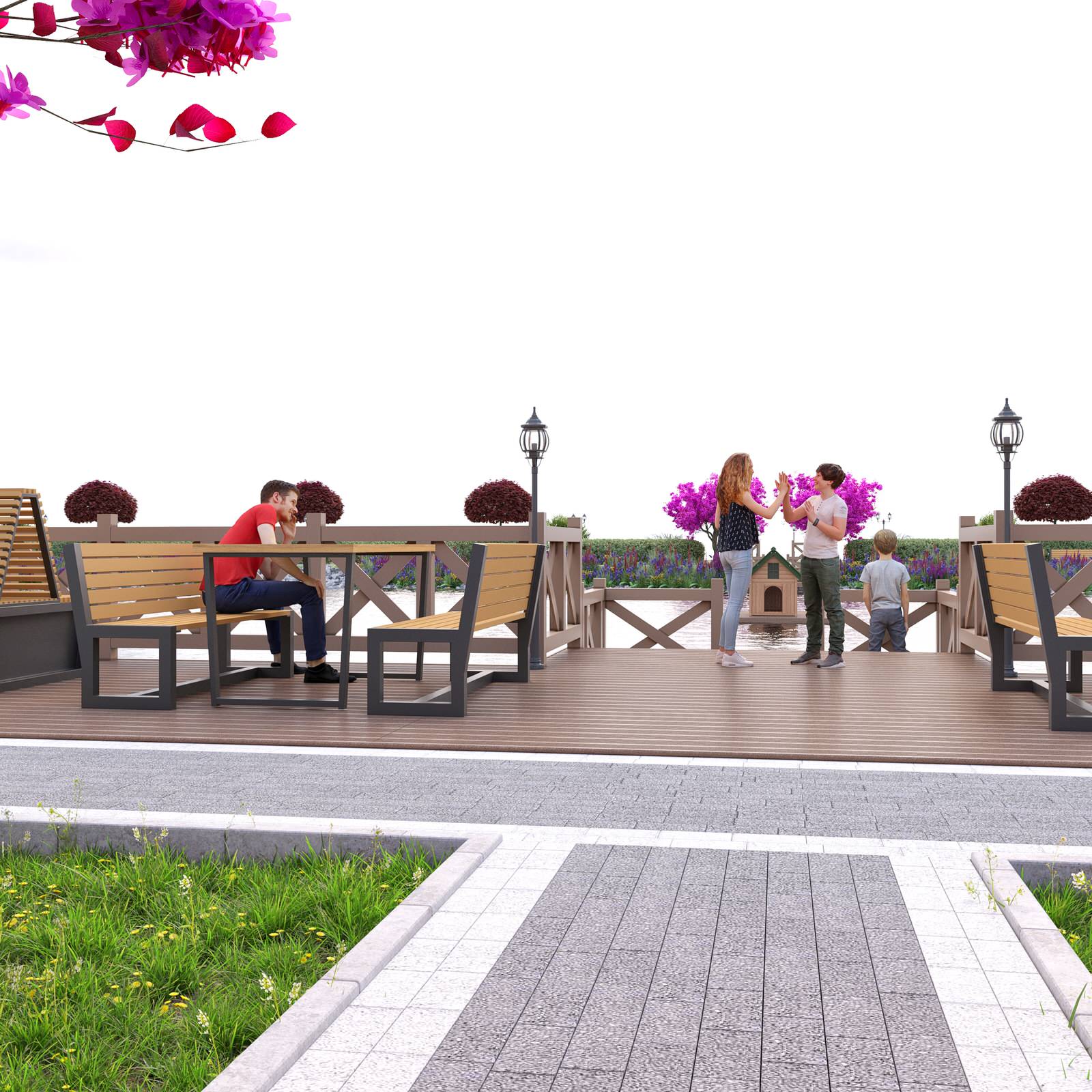 Обложка проекта: Красивый ландшафт пруда