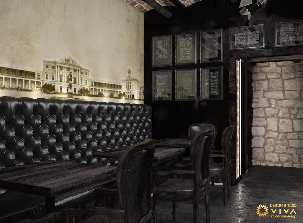 Дизайн-проект интерьера винного бара "Кюхельбекер" в Павловске, Санкт-Петербург.