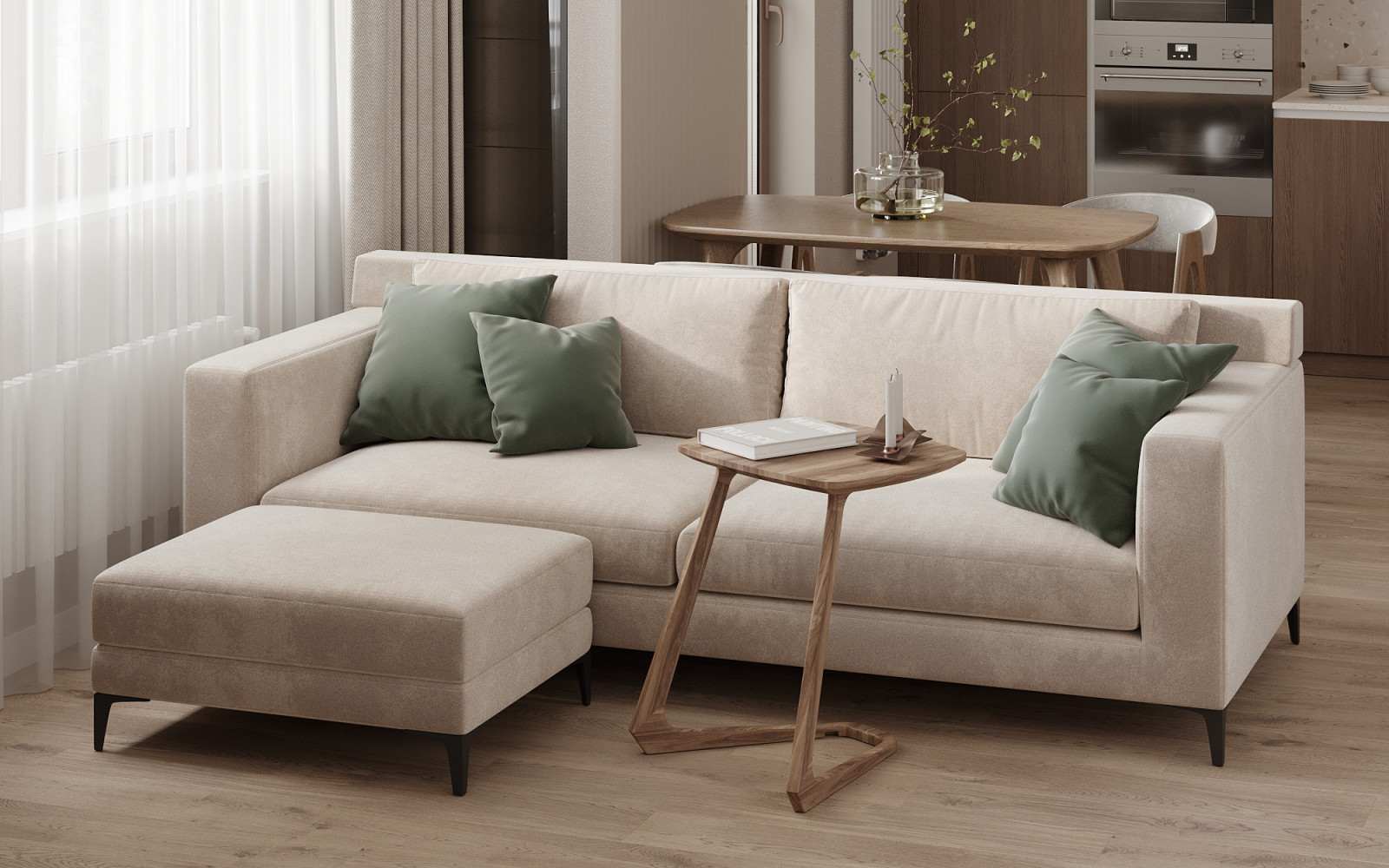 ЖК «Ultra City», квартира в стиле современный минимализм в теплой светлой гамме