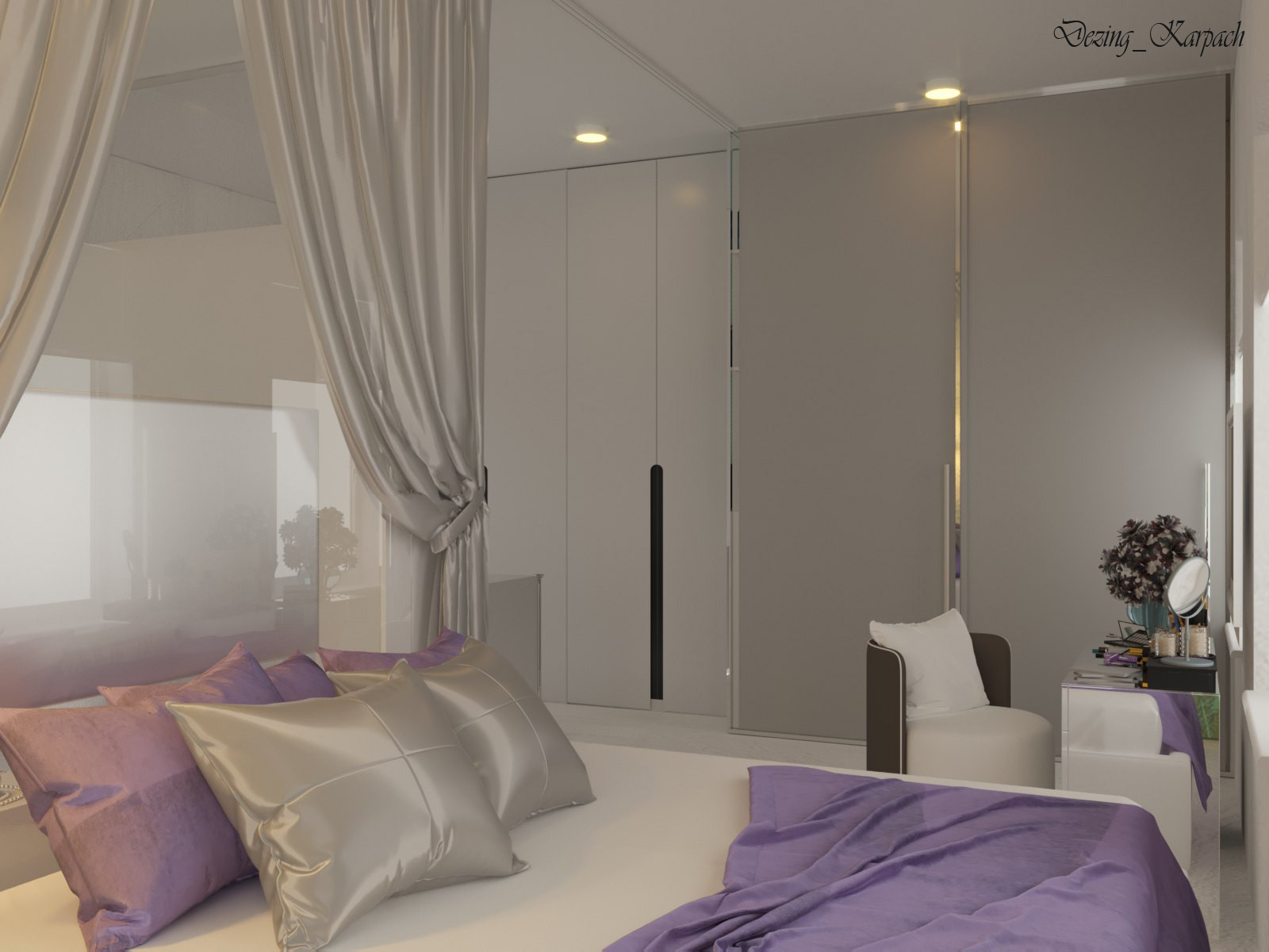 Спальня и комната  для дочки в едином пространстве