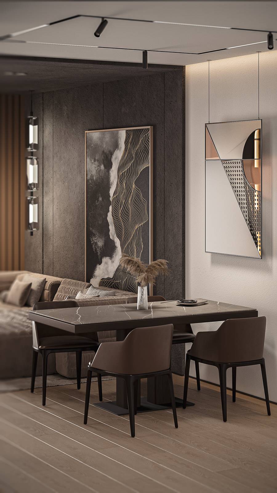 Обложка проекта: Шикарная кухня-гостиная в ЖК Clever Park