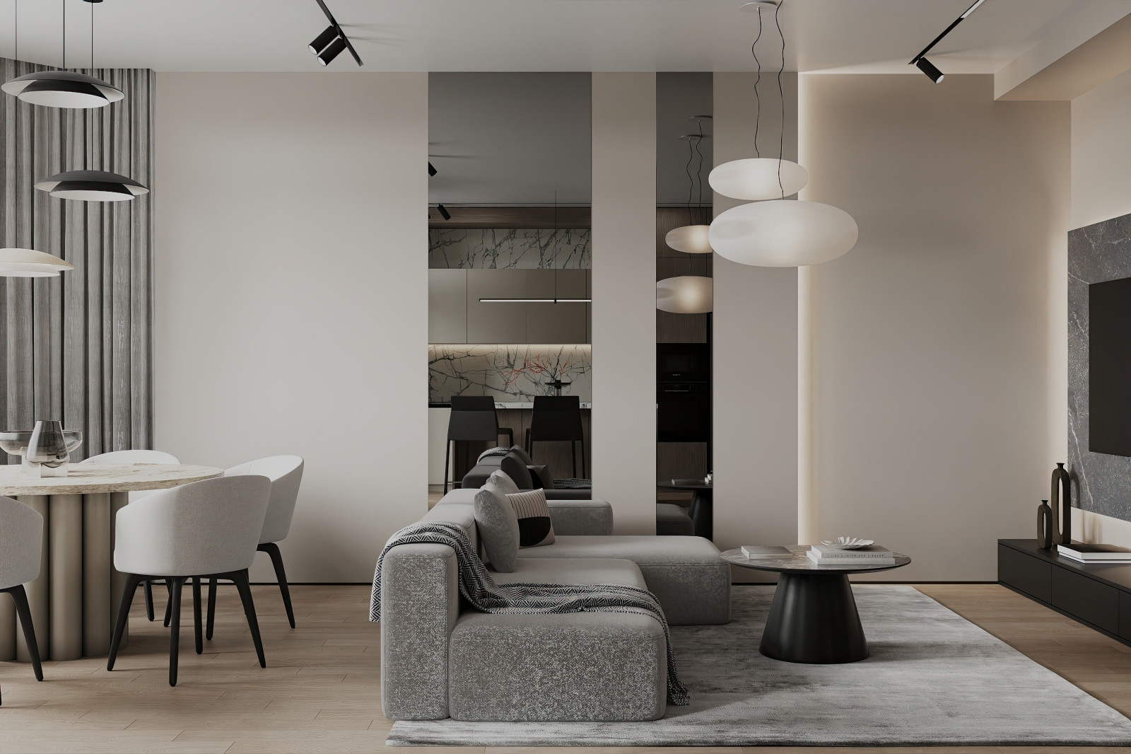 Дизайн и ремонт квартиры в ЖК Шуваловский Prima - Чёрно-белая магия