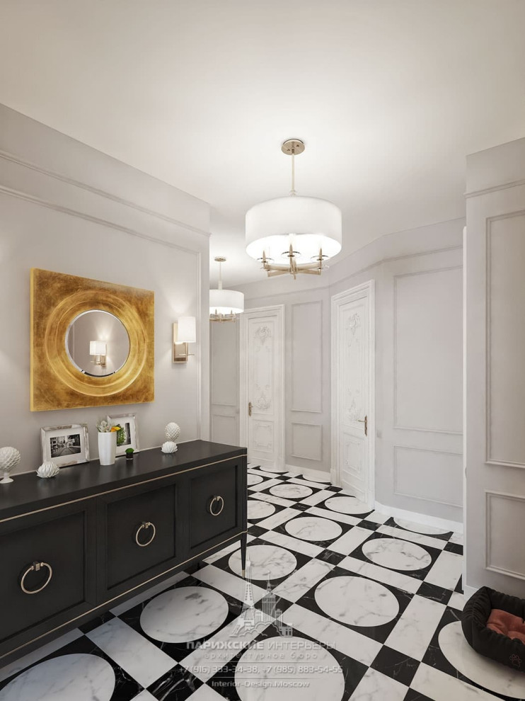 Дизайн прихожей в парижском стиле на Ломоносовском проспекте