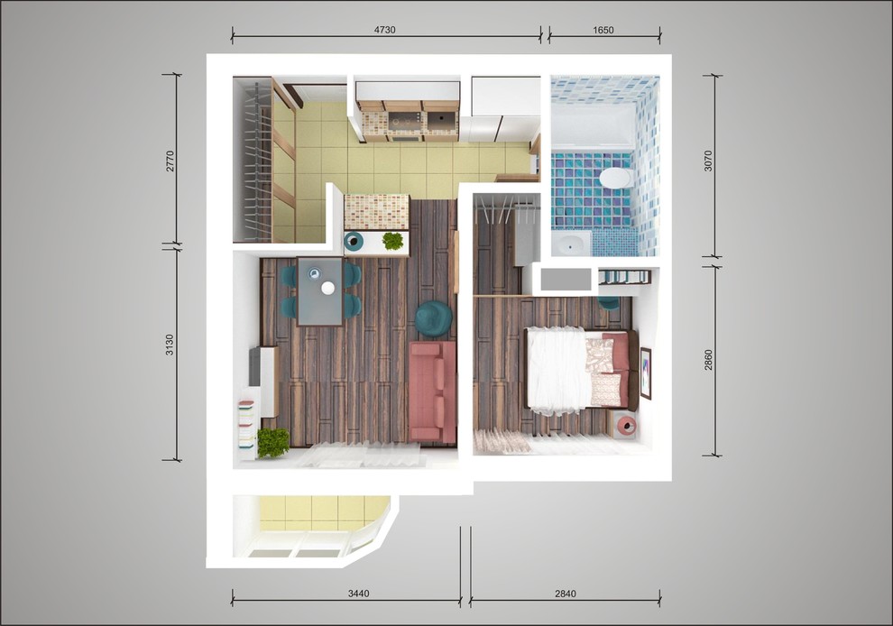 Перепланировка: Однокомнатные квартиры в домах серии П-3М