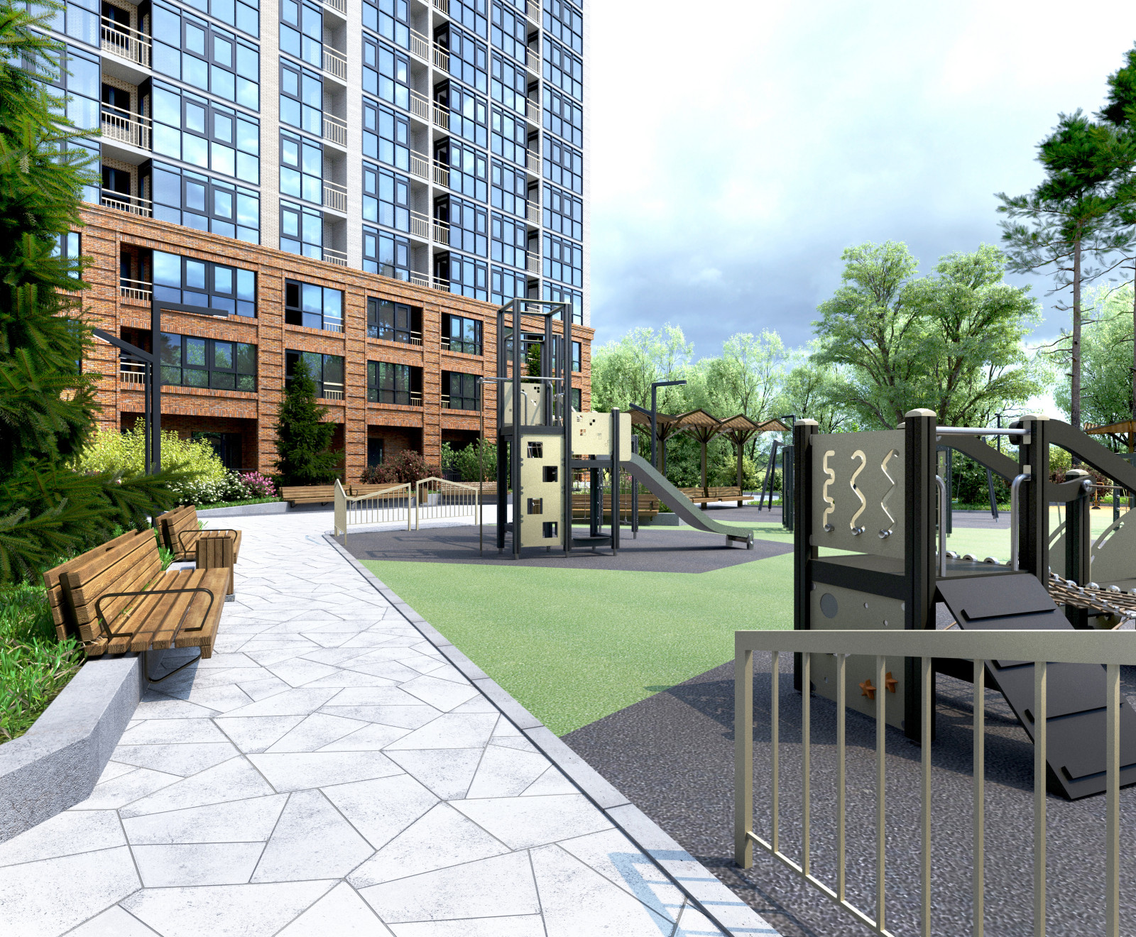 Благоустройство ЖК "НОРМАНДИЯ НЕМАН", СК "СТРИЖИ", Новосибирск