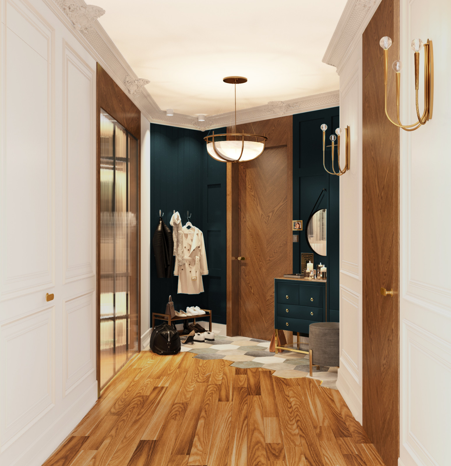 Дизайн Квартиры в современном стиле с британскими колониальными нотками.