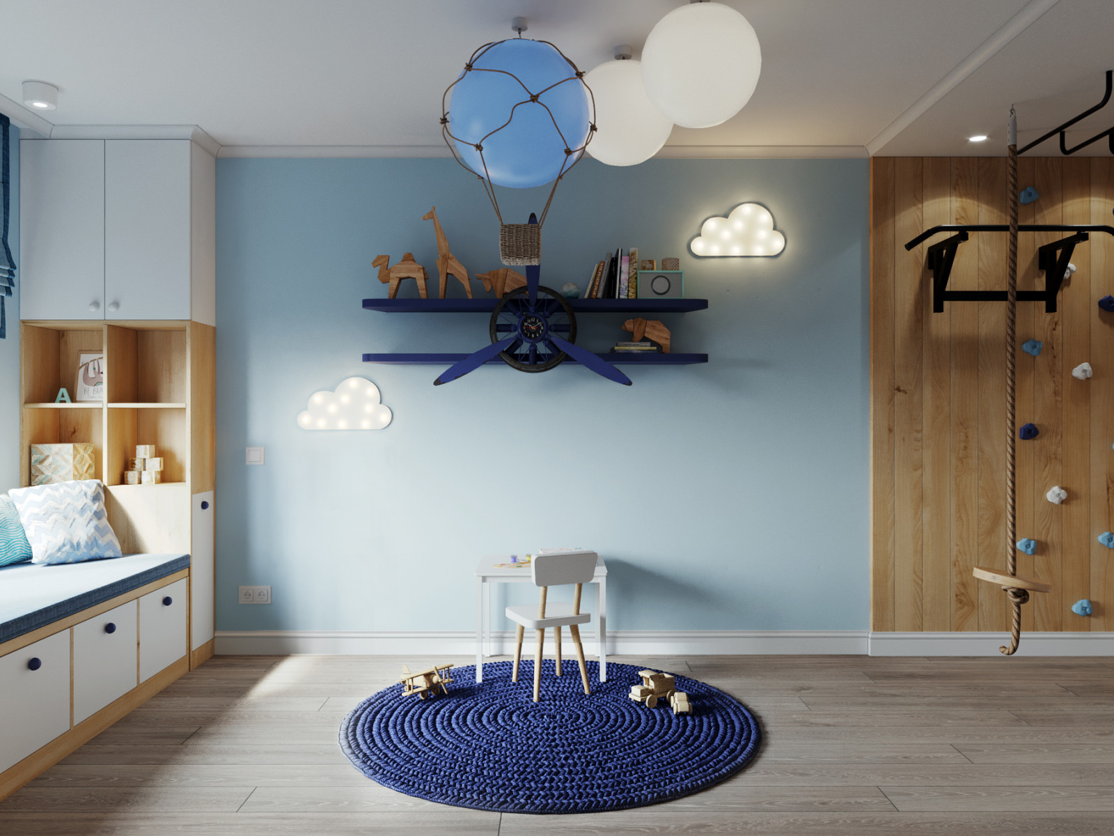 Квартира в голубых тонах в Новой Боровой