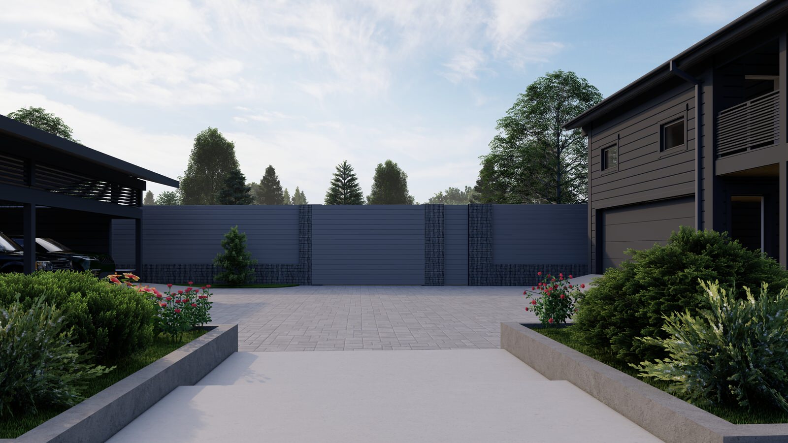 Концепция экстерьера и ландшафта загородного дома