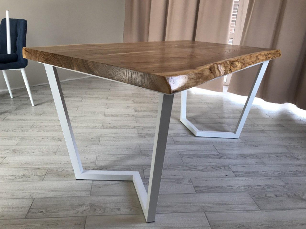 Обложка проекта: стол из слэба, белое подстолье