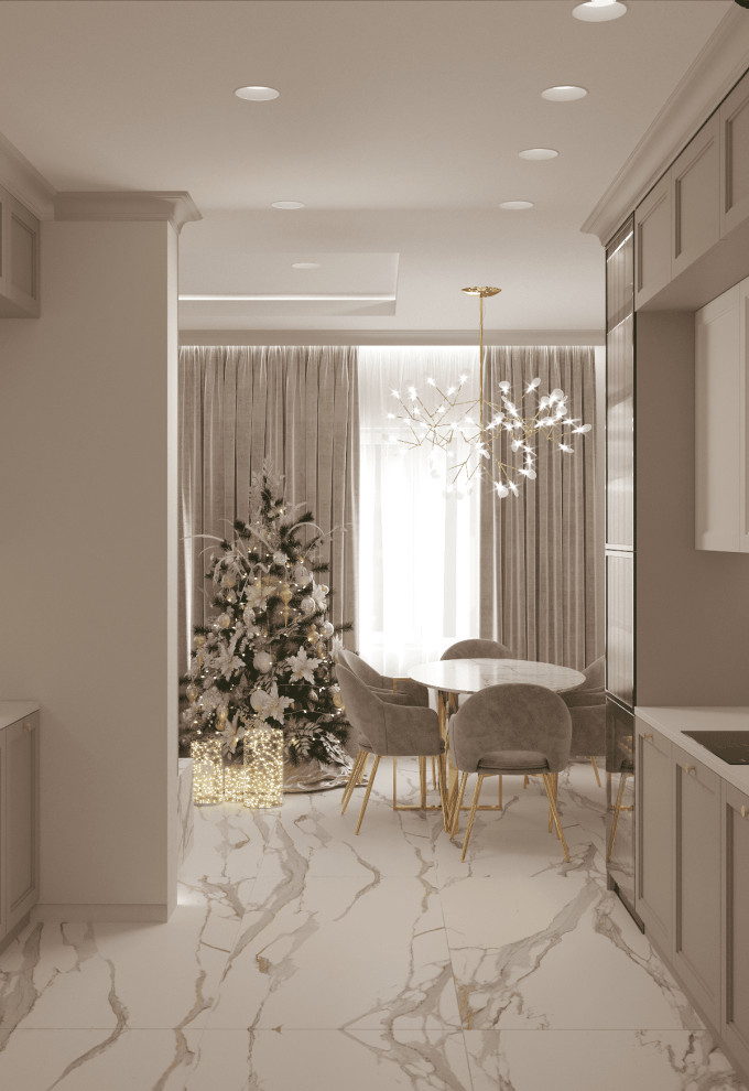 Просторная квартира в нежных оттенках со стильными элементами декора